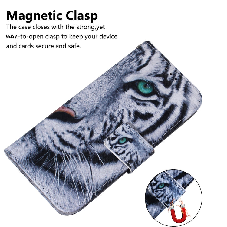 Estuche de Teléfono Samsung Galaxy A04E F04 M04 Cuero con Tapa Dibujo Tigre