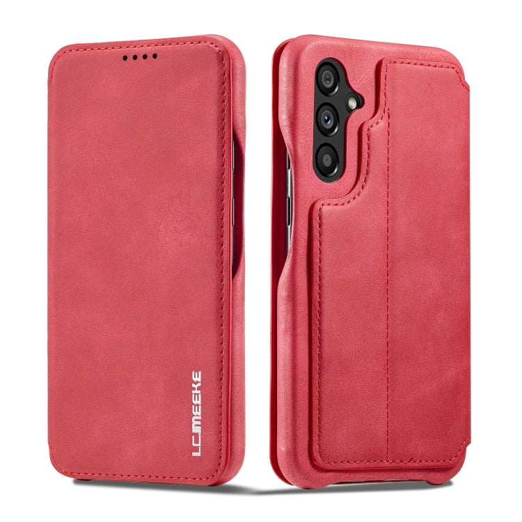 Para Samsung Galaxy A54 5G LC.IMEEKE Hon Ancient Series Funda de cuero con tapa horizontal para teléfono (Rojo)