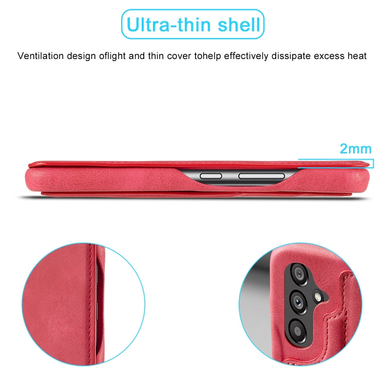 Para Samsung Galaxy A54 5G LC.IMEEKE Hon Ancient Series Funda de cuero con tapa horizontal para teléfono (Rojo)