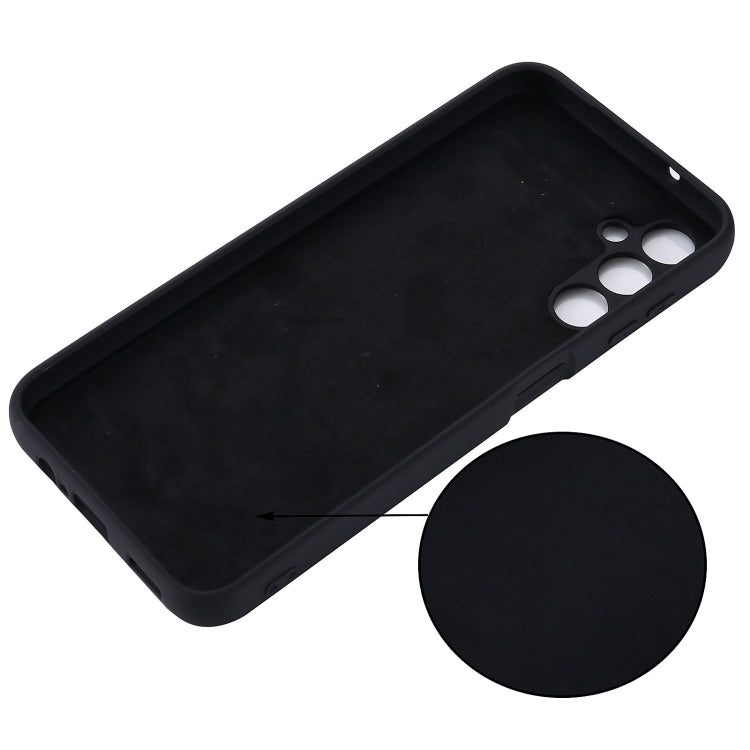 Para Samsung Galaxy A24 4G Pure Color Liquid Silicone Funda para teléfono a prueba de golpes (Negro)