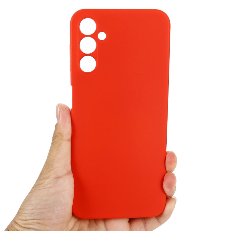 Para Samsung Galaxy A24 4G Pure Color Liquid Silicone Funda para teléfono a prueba de golpes (Rojo)
