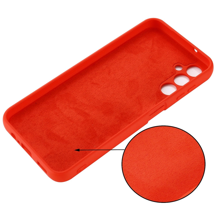 Para Samsung Galaxy A24 4G Pure Color Liquid Silicone Funda para teléfono a prueba de golpes (Rojo)