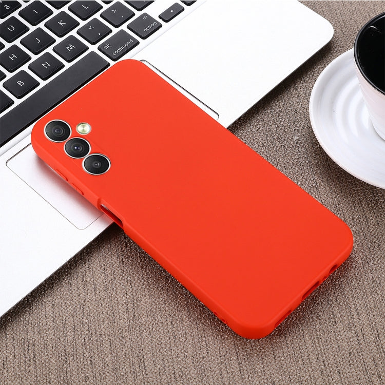 Para Samsung Galaxy A24 4G Pure Color Liquid Silicone Funda para teléfono a prueba de golpes (Rojo)