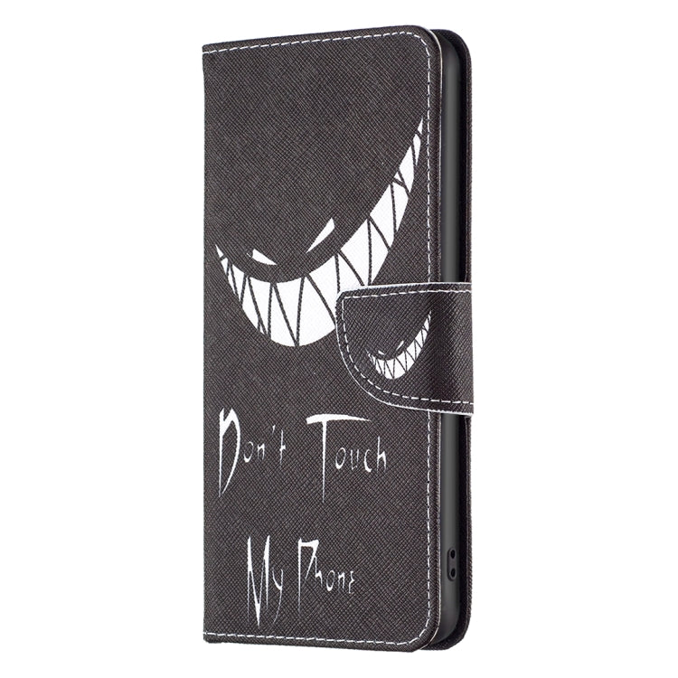 Para Samsung Galaxy M14 5G Estuche de teléfono de cuero con patrón de dibujo coloreado (Smirk)