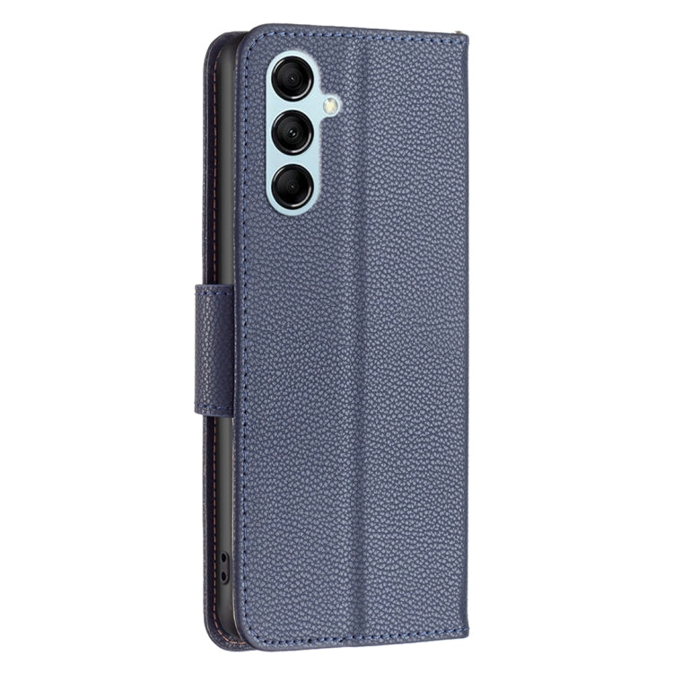Para Samsung Galaxy M14 5G Litchi Texture Pure Color Leather Phone Case (Azul)