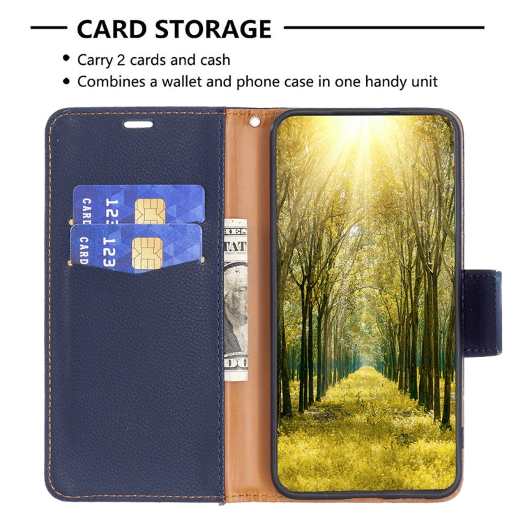 Para Samsung Galaxy M14 5G Litchi Texture Pure Color Leather Phone Case (Azul)