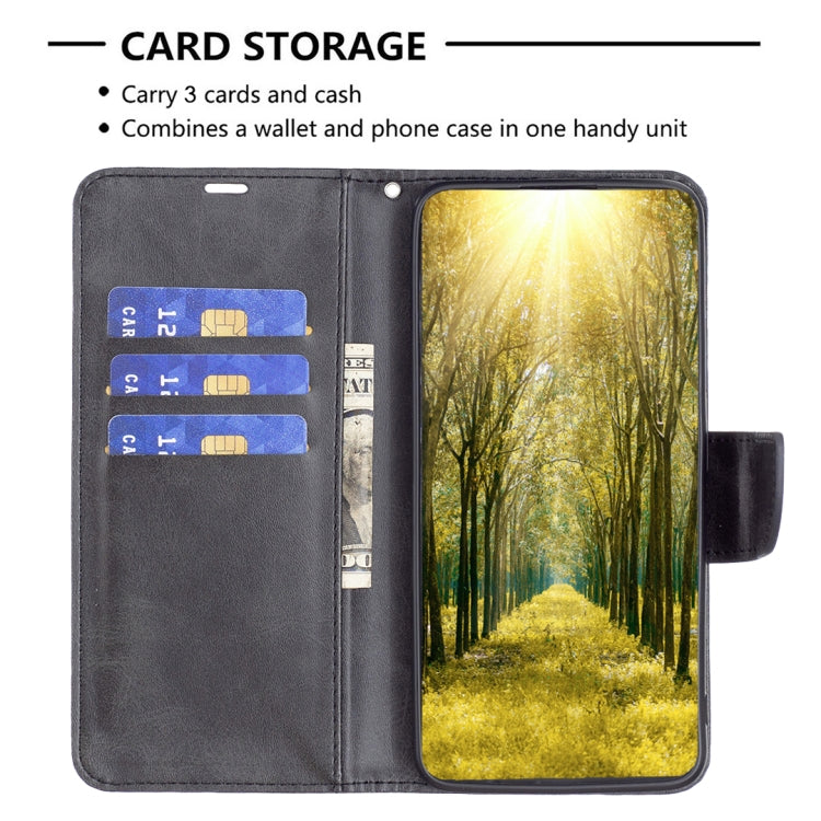 Para Samsung Galaxy M14 5G Funda de cuero con textura de piel de cordero (Negro)
