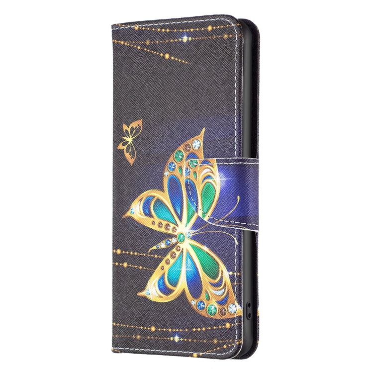 Para Samsung Galaxy A24 4G Caja de teléfono de cuero con dibujo coloreado (Mariposa grande)