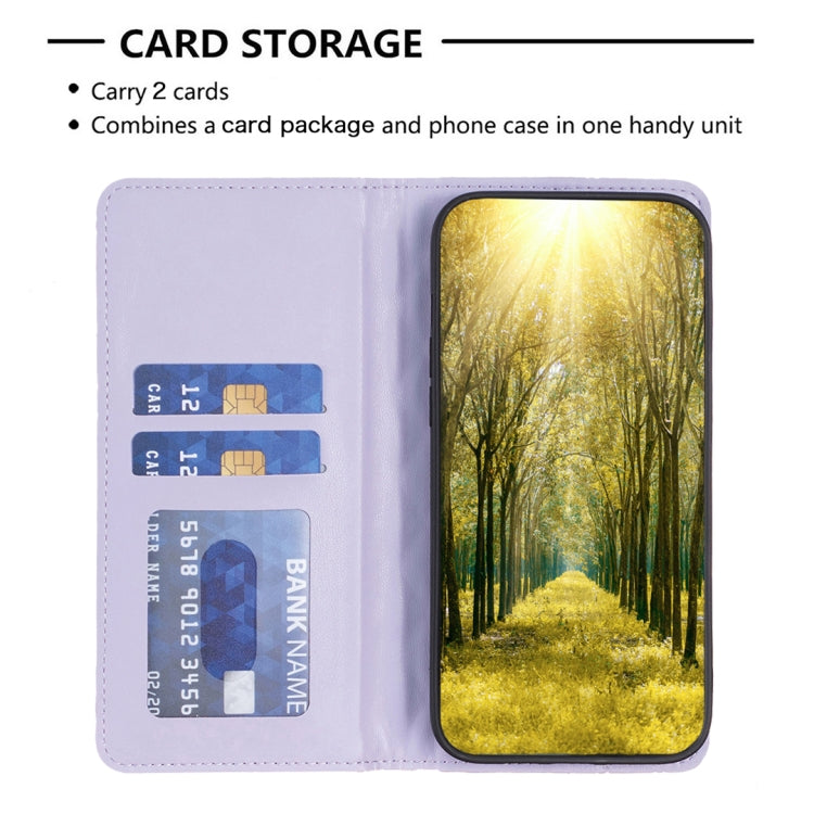 Para Samsung Galaxy M14 5G Diamond Lattice Magnetic Leather Flip Phone Case (Púrpura)