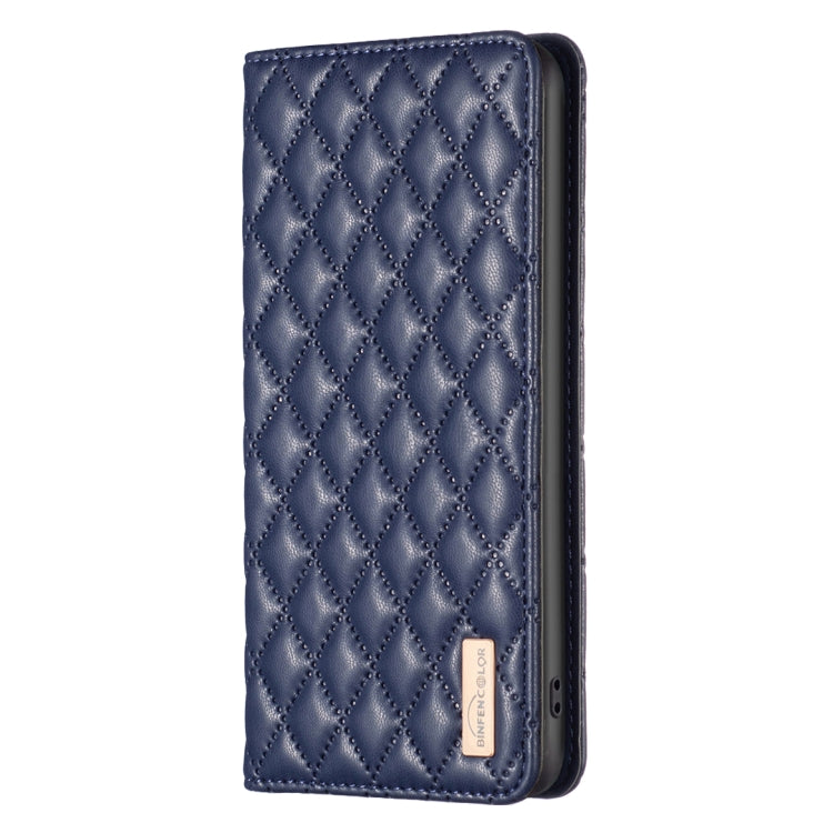 Para Samsung Galaxy M14 5G Diamond Lattice Magnetic Leather Flip Phone Case (Azul)