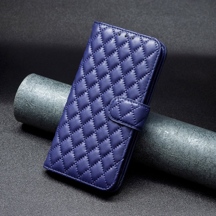 Para Samsung Galaxy A24 4G Diamond Lattice Wallet Funda de cuero con tapa para teléfono (Azul)