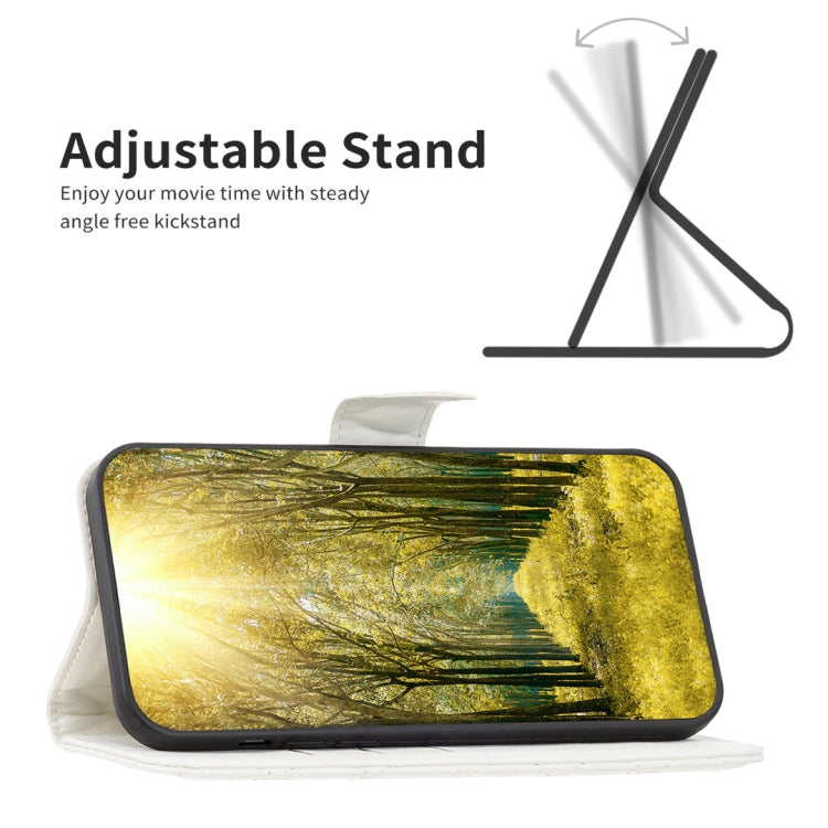 Para Samsung Galaxy M14 5G Diamond Lattice Wallet Funda de cuero con tapa para teléfono (Blanco)