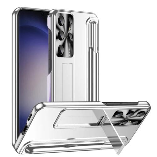 Estuche para Teléfono Samsung Galaxy S23 Ultra 5G con Ranura para Bolígrafo y Soporte (Plata)