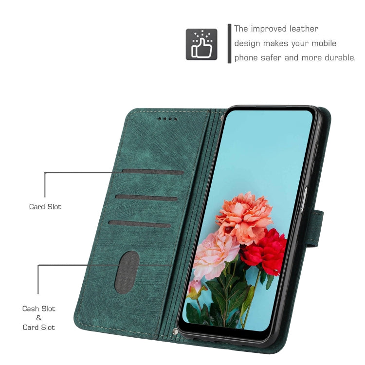 Funda de Cuero para Sony Xperia 10 IV Skin Feel con Cordón (Verde)