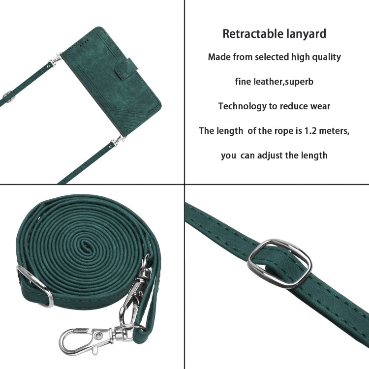 Funda de Cuero para Sony Xperia 10 IV Skin Feel con Cordón (Verde)