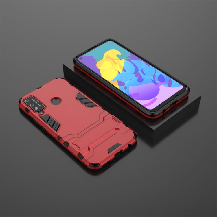 Para Huawei Honor Play 4T PC + TPU Funda protectora a prueba de golpes con soporte invisible (rojo)