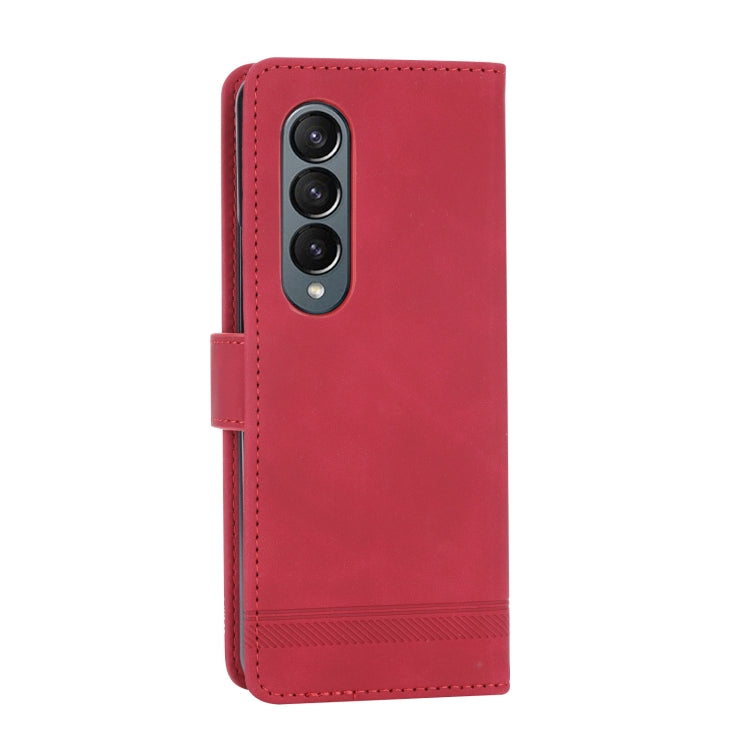 Para Samsung Galaxy Z Fold4 5G Dierfeng Dream Line TPU + PU Funda de cuero para teléfono (Rojo)