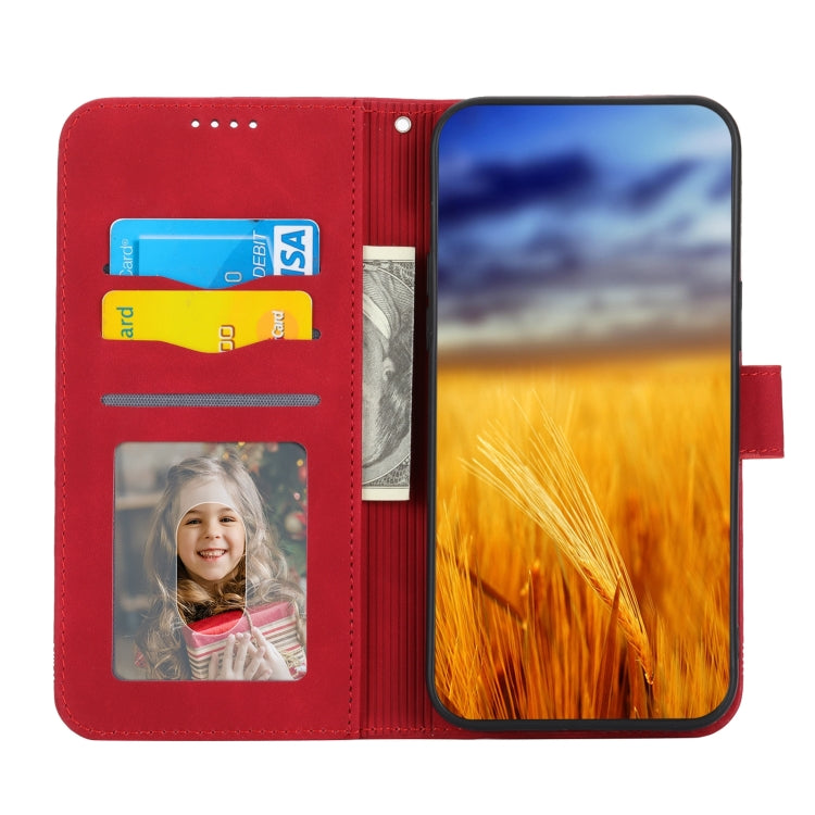 Para Samsung Galaxy Z Fold4 5G Dierfeng Dream Line TPU + PU Funda de cuero para teléfono (Rojo)