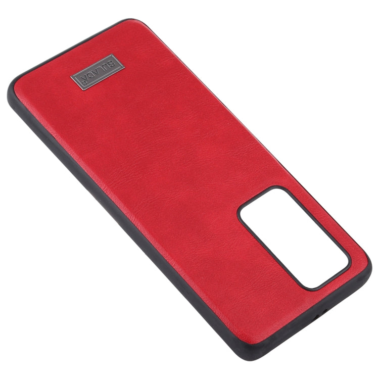 Para Huawei P40 Pro SULADA TPU a prueba de golpes + funda protectora de cuero hecha a mano (rojo)
