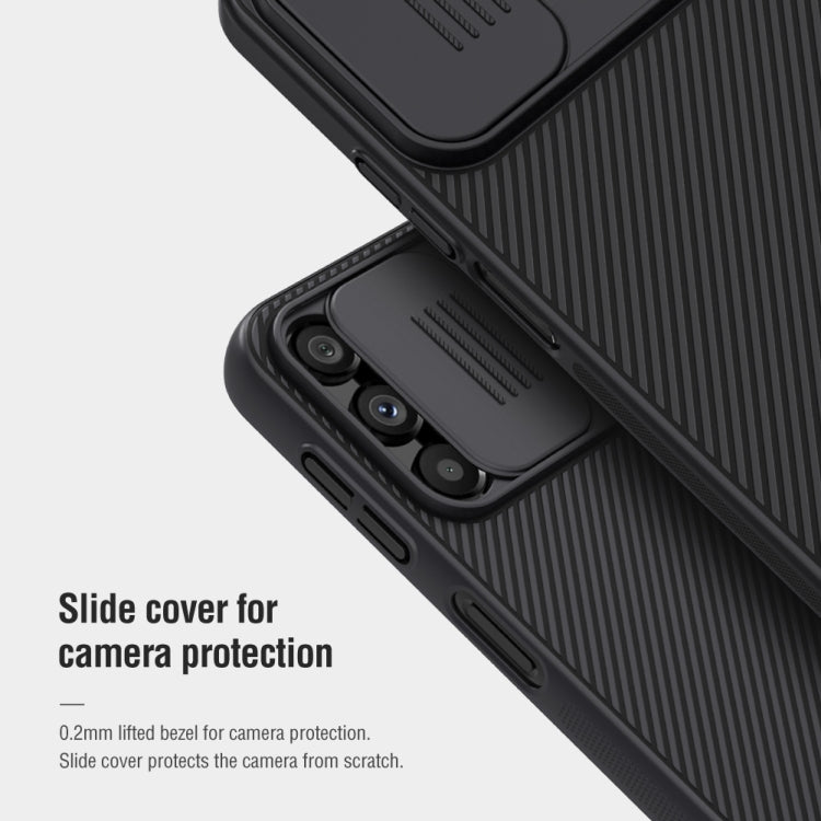 Para Samsung Galaxy A14 4G NILLKIN Black Mirror Series Camshield PC Phone Case (Azul)