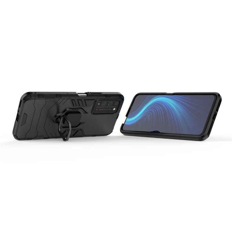 Para Huawei Honor X10 5G PC + TPU Funda protectora a prueba de golpes con soporte de anillo magnético (Negro)