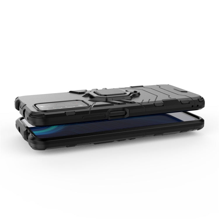 Para Huawei Honor X10 5G PC + TPU Funda protectora a prueba de golpes con soporte de anillo magnético (Negro)
