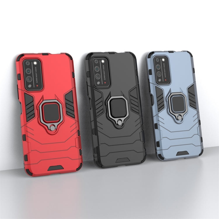Para Huawei Honor X10 5G PC + TPU Funda protectora a prueba de golpes con soporte de anillo magnético (Negro)