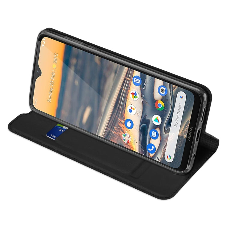 Para Nokia 5.3 DUX DUCIS Skin Pro Series Funda de cuero con tapa horizontal PU + TPU, con soporte y ranuras para tarjetas (Negro)