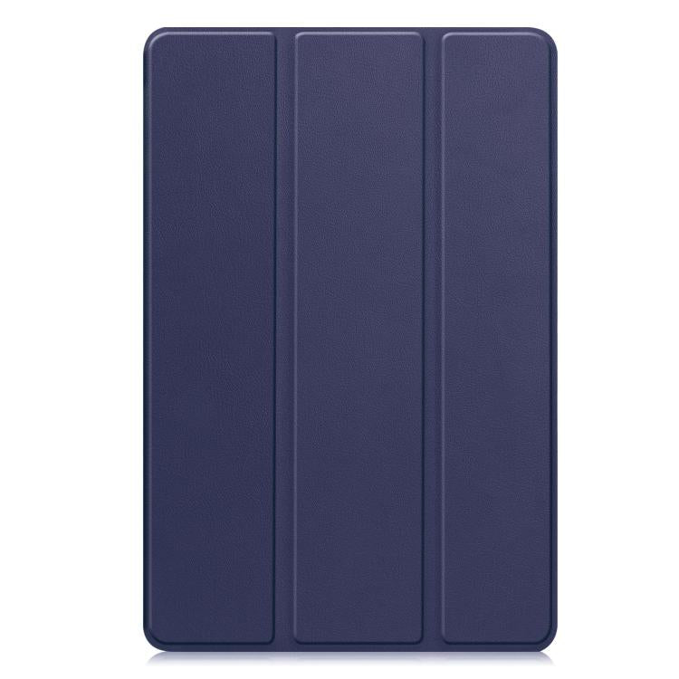Funda de cuero con textura Custer y tres pliegues para Xiaomi Redmi Pad 2 (azul oscuro)
