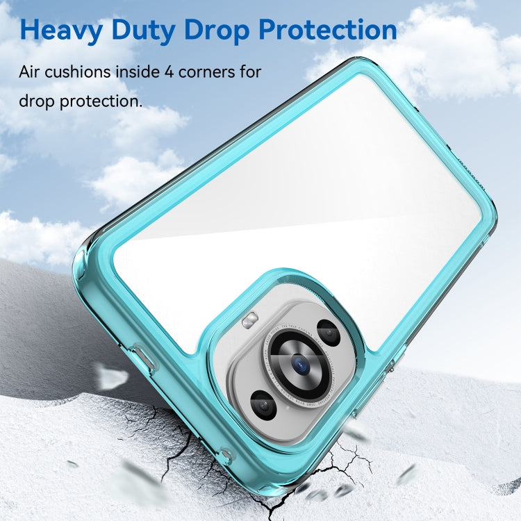 Funda Teléfono Acrílico + TPU Huawei Nova 12 Lite Serie Colorida (Azul Transparente)