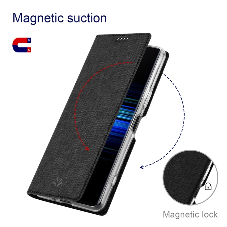 Estuche de Cuero Magnético Sony Xperia 1 V Vili Dmx Series a Prueba de Golpes (Negro)