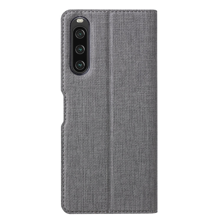 Estuche de Cuero Magnético para Sony Xperia 10 V Vili Dmx Series a Prueba de Golpes (Gris)