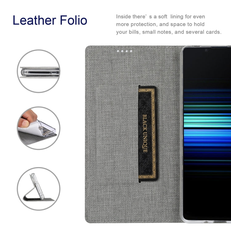 Estuche de Cuero Magnético para Sony Xperia 10 V Vili Dmx Series a Prueba de Golpes (Gris)