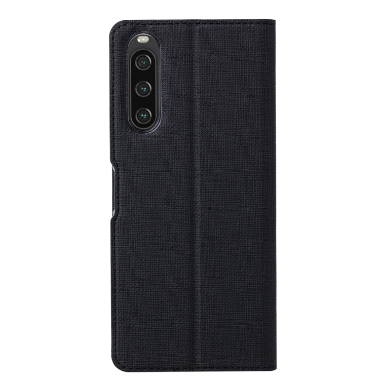Estuche de Cuero Magnético para Sony Xperia 10 V Vili Dmx Series a Prueba de Golpes (Negro)