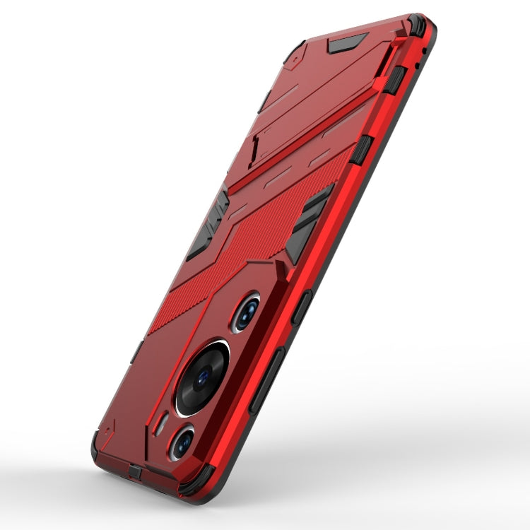 Estuche para Huawei P60 Art Punk Armor 2 en 1 PC + TPU a Prueba de Golpes con Soporte Invisible (Rojo)