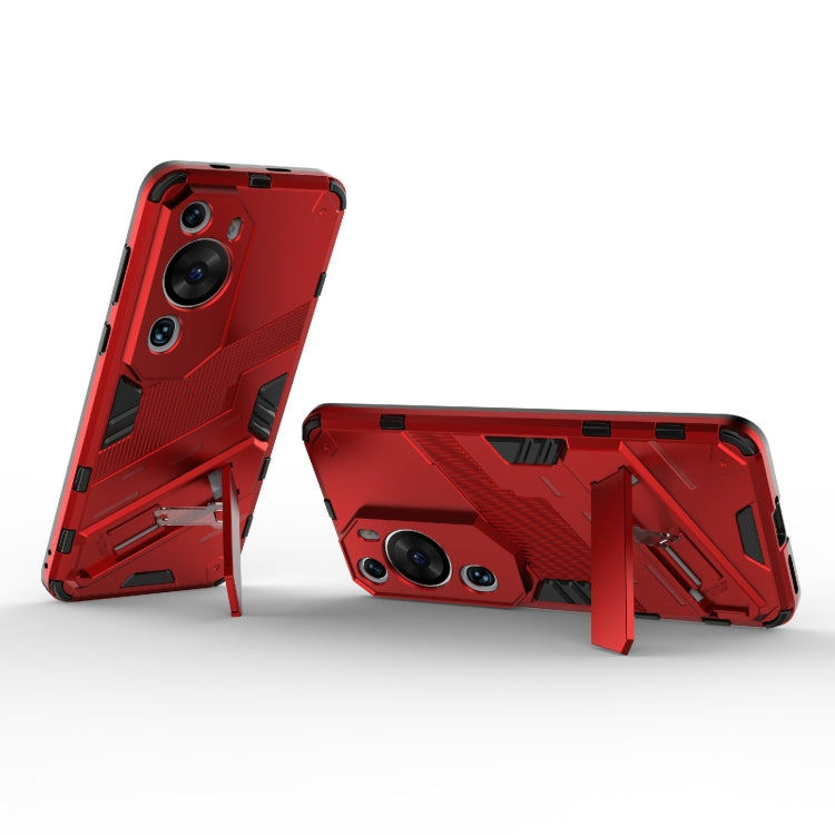 Estuche para Huawei P60 Art Punk Armor 2 en 1 PC + TPU a Prueba de Golpes con Soporte Invisible (Rojo)