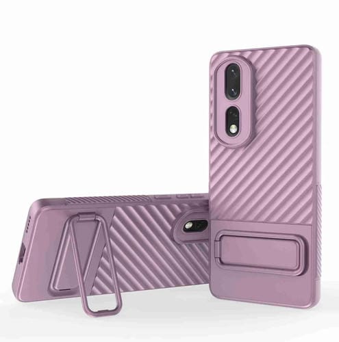 Funda TPU para Honor 80 Pro 5G con Textura Ondulada y Película de Lente (Púrpura)