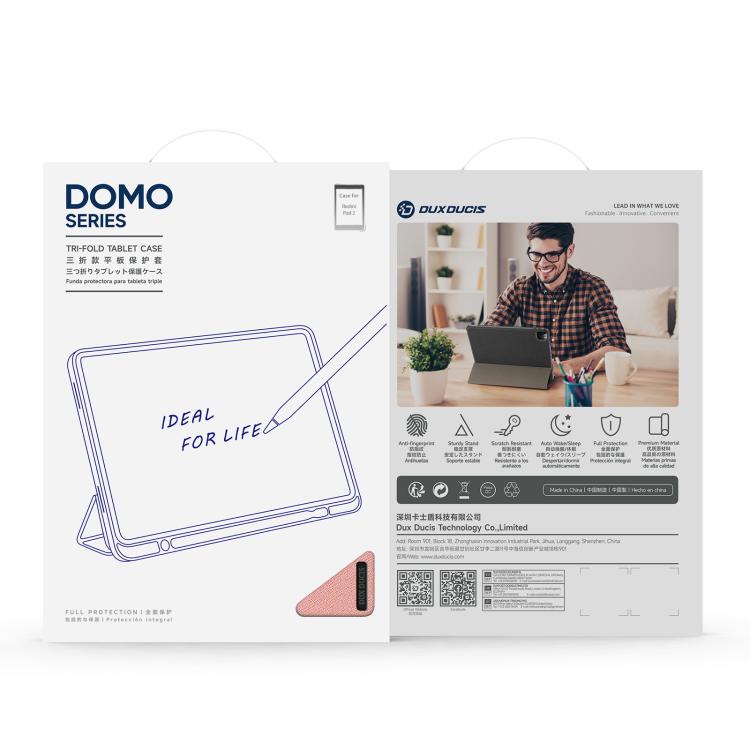 Funda de cuero con tapa magnética para Xiaomi Redmi Pad 2 DUX DUCIS Domo Series (rosa)