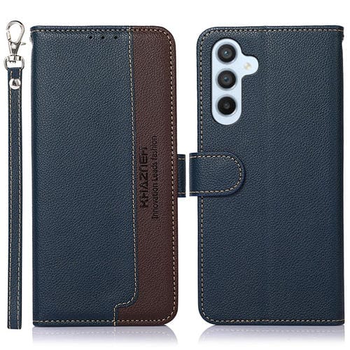 Funda para Teléfono Samsung Galaxy A35 5G Khazneh Litchi Texture Rfid Cuero (Azul)