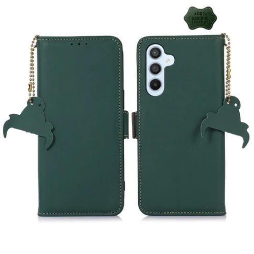 Funda para Teléfono Samsung Galaxy A35 5G Cuero Magnético Rfid Genuino (Verde)