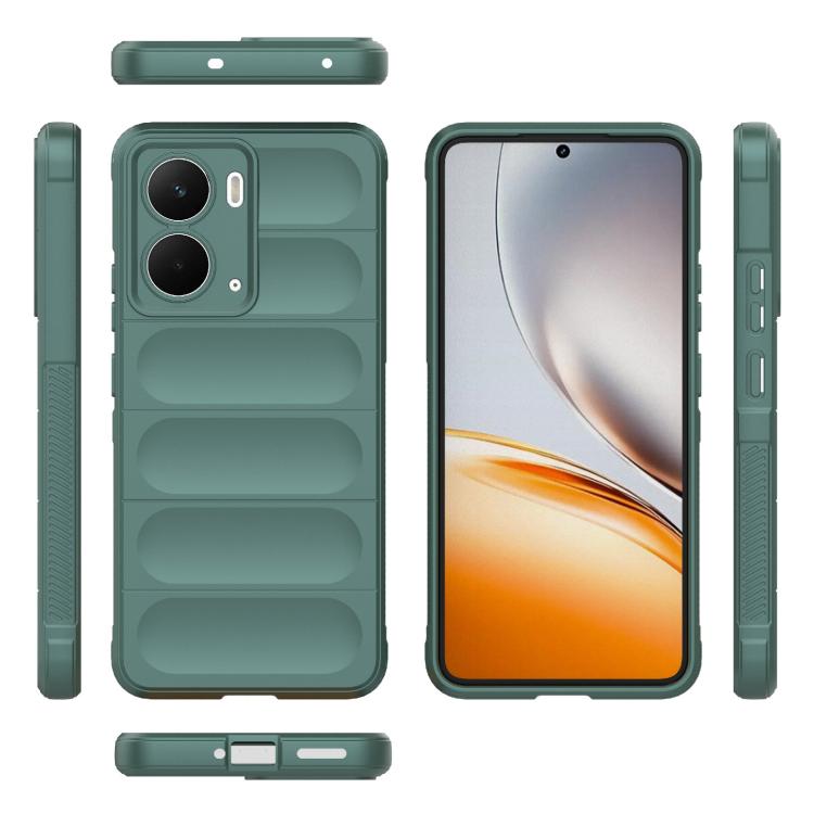 Funda de TPU y Franela con Protección Mágica Global para Realme P3 5G (Verde Oscuro)