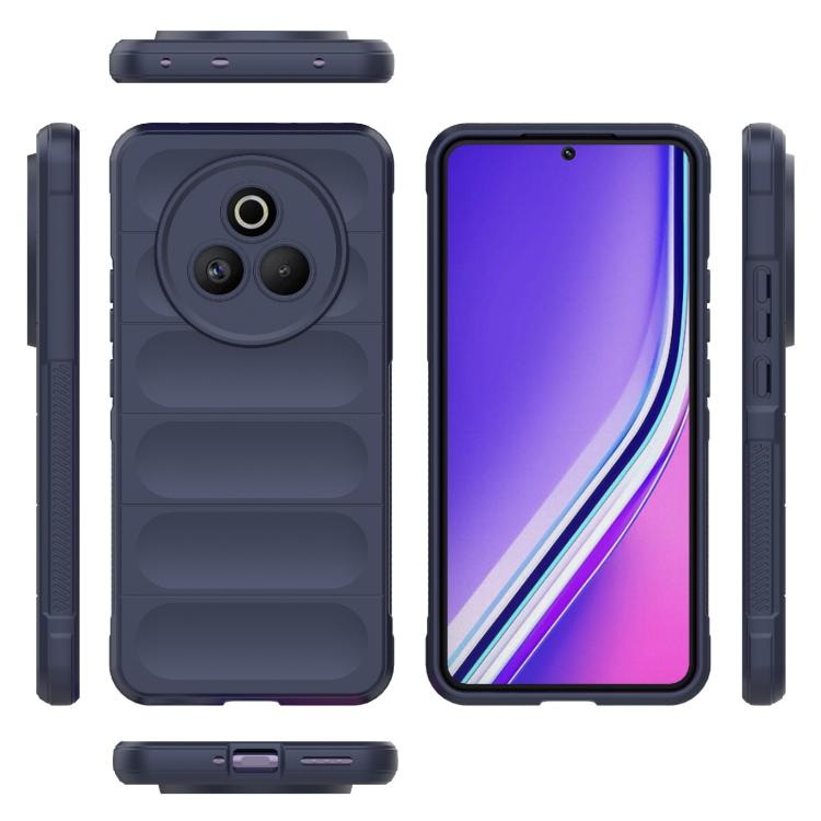 Funda de TPU y Franela con Protección Mágica Global para Realme P3 Pro 5G (Azul Oscuro)