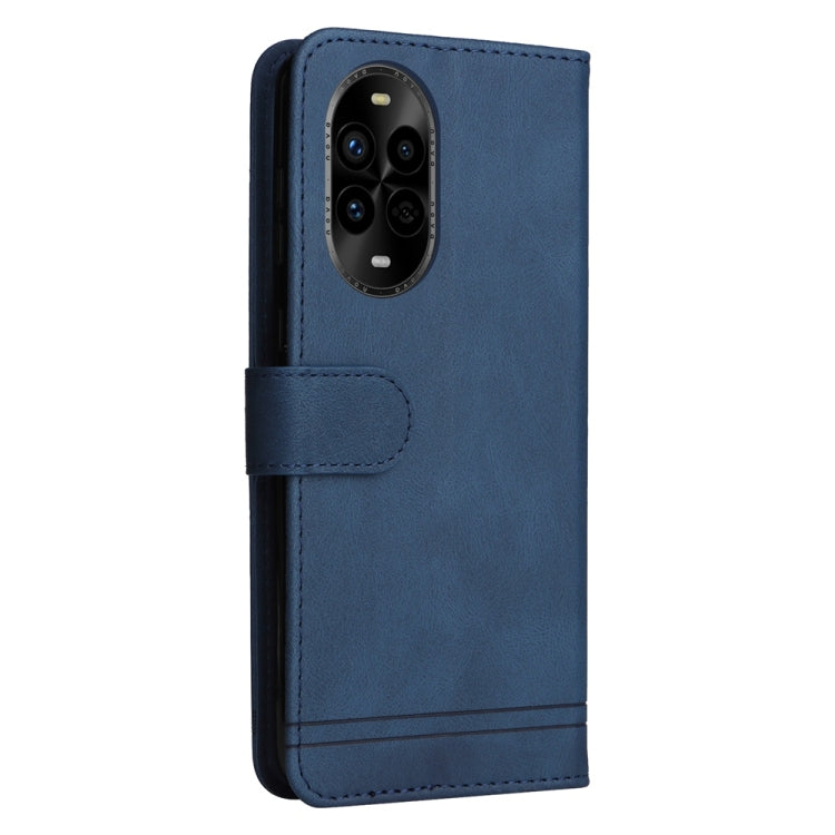 Funda de Cuero con Botones de Metal y Diseño Árbol de la Vida para Huawei Nova 13 Pro (Azul)