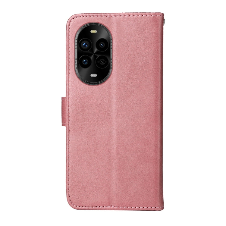 Funda de Piel con Tapa y Textura de Becerro para Huawei Nova 13 Pro (Oro Rosa)