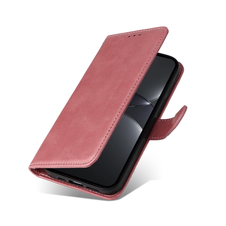 Funda de Piel con Tapa y Textura de Becerro para Huawei Nova 13 Pro (Oro Rosa)