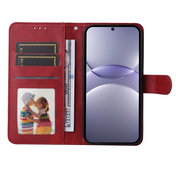 Funda Clásica de Piel con Tapa y Textura de Becerro para Huawei Nova 13 y Nova 12 (Roja)