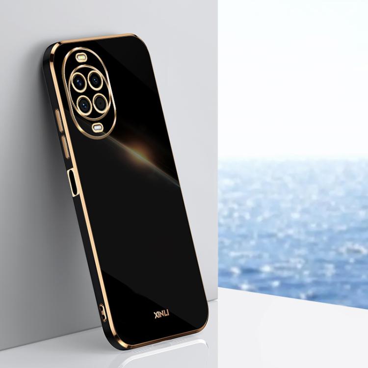 Funda de TPU con borde recto y galvanizada 6D para Huawei Nova 14 XINLI (negra)
