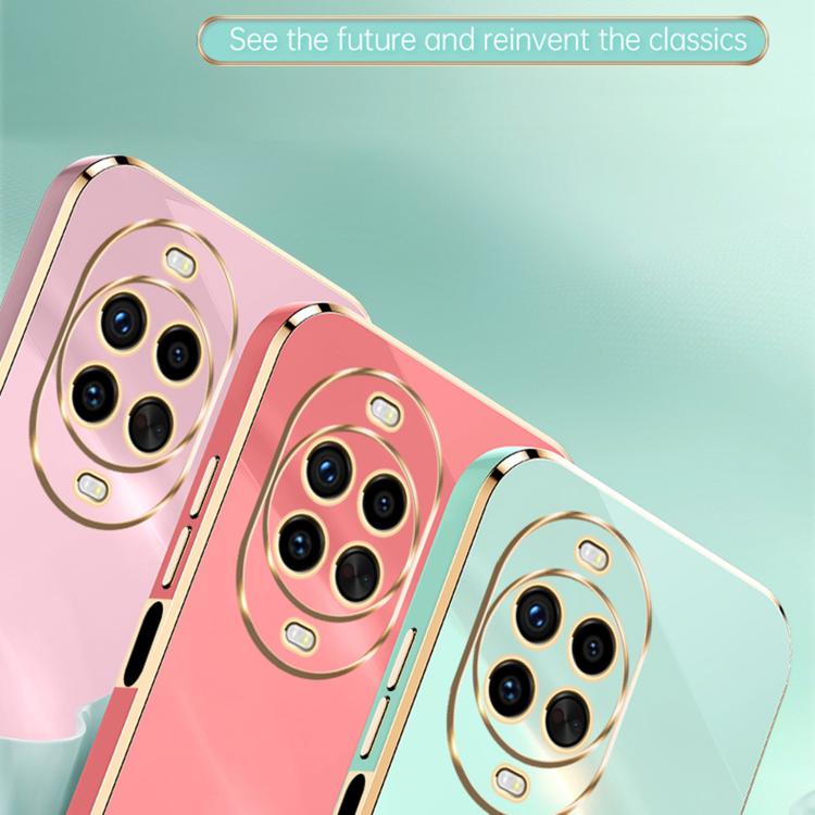 Funda de TPU con borde recto 6D galvanizado y soporte para anillo para Huawei Nova 14 Ultra XINLI (negro)