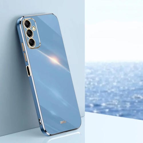 Estuche para teléfono Xinli Samsung Galaxy A15 TPU Electrochapado 6D Borde Recto (Azul Celestial)