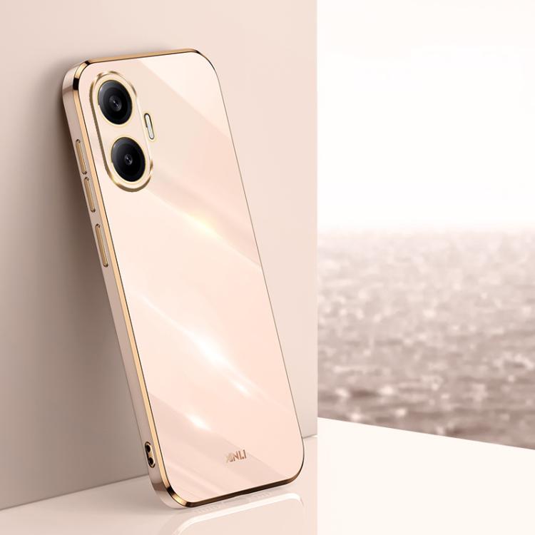 Funda de TPU con borde recto y galvanizada 6D XINLI para Redmi Turbo 4 Pro (rosa)